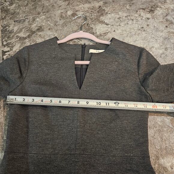 Tibi Charcoal Gray A-Line Puff Sleeve Dress Size 2 - Picture 6 of 8